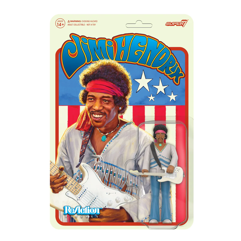 Jimi Hendrix (Festival) W3 ReAction Figure - Jimi Hendrix by Super7