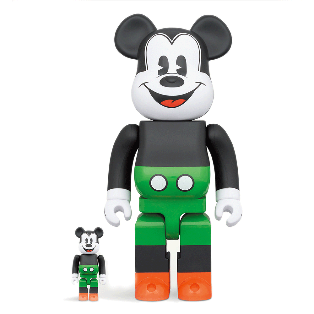 1930's Poster Mickey Mouse 100% and 400% Bearbrick Set by Medicom